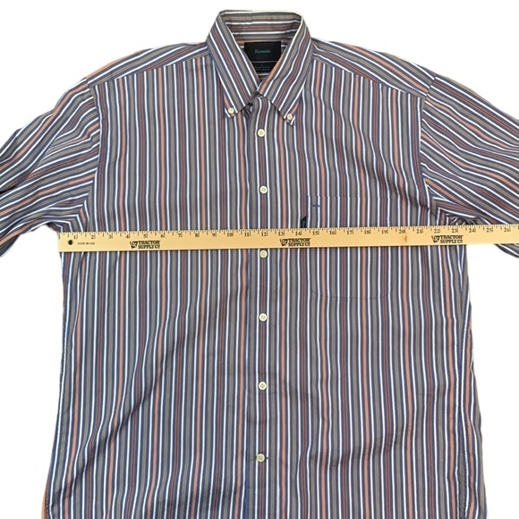 Faconnable Men’s Dress Shirt Striped Size L Button Down Front Pocket Cot… - Picture 5 of 12